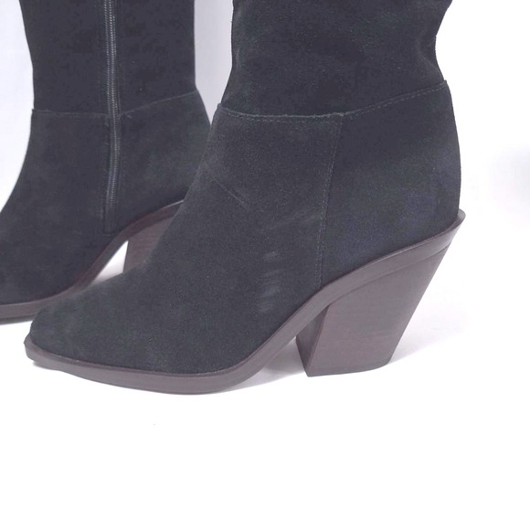 Vince Camuto Alimber Black Suede Leather Slouchy‎ Knee High Boots Women Size 8.5 - Picture 6 of 13